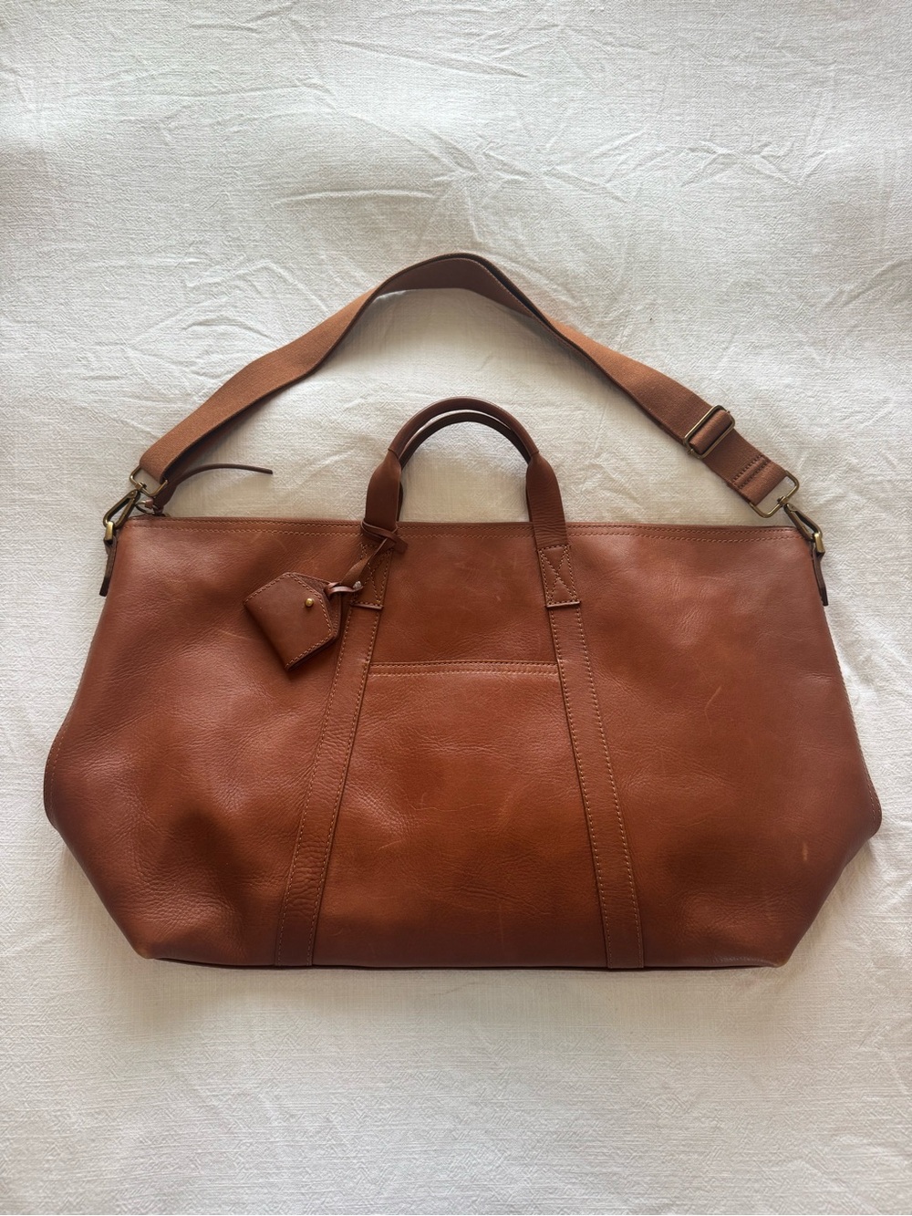 Madewell Brown Leather Weekender Duffel Bag